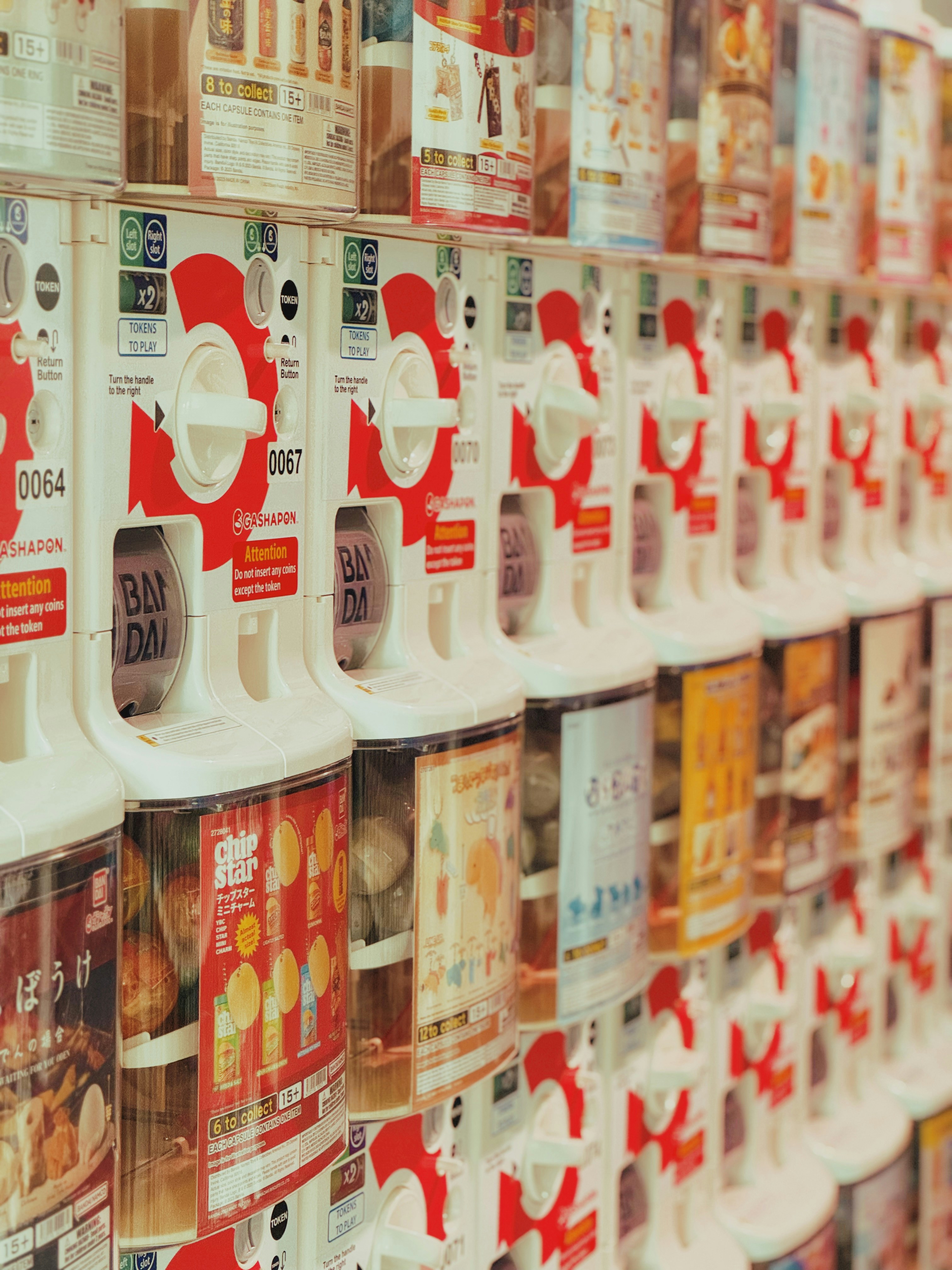 A row of vending machines sitting next to each other