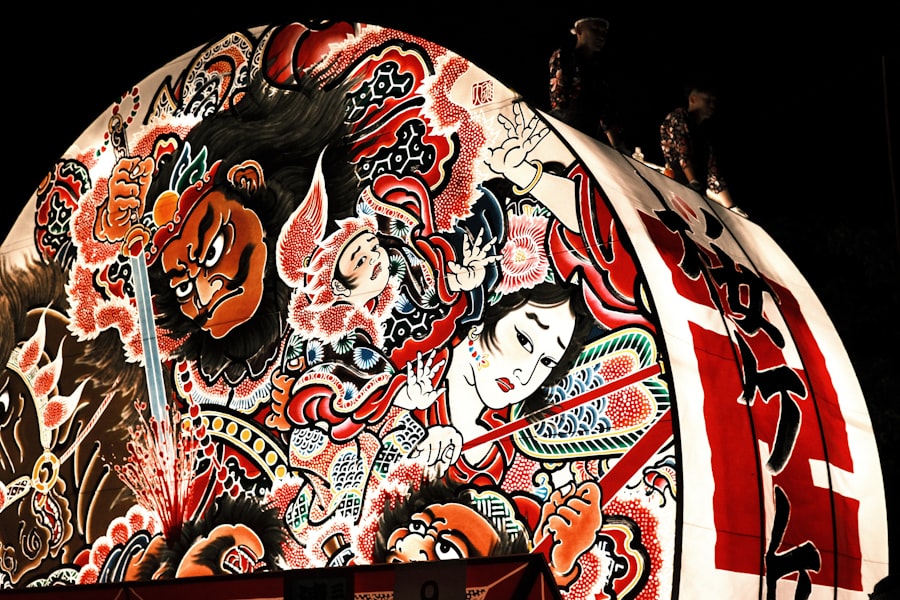 Traditional Japanese koi and waves