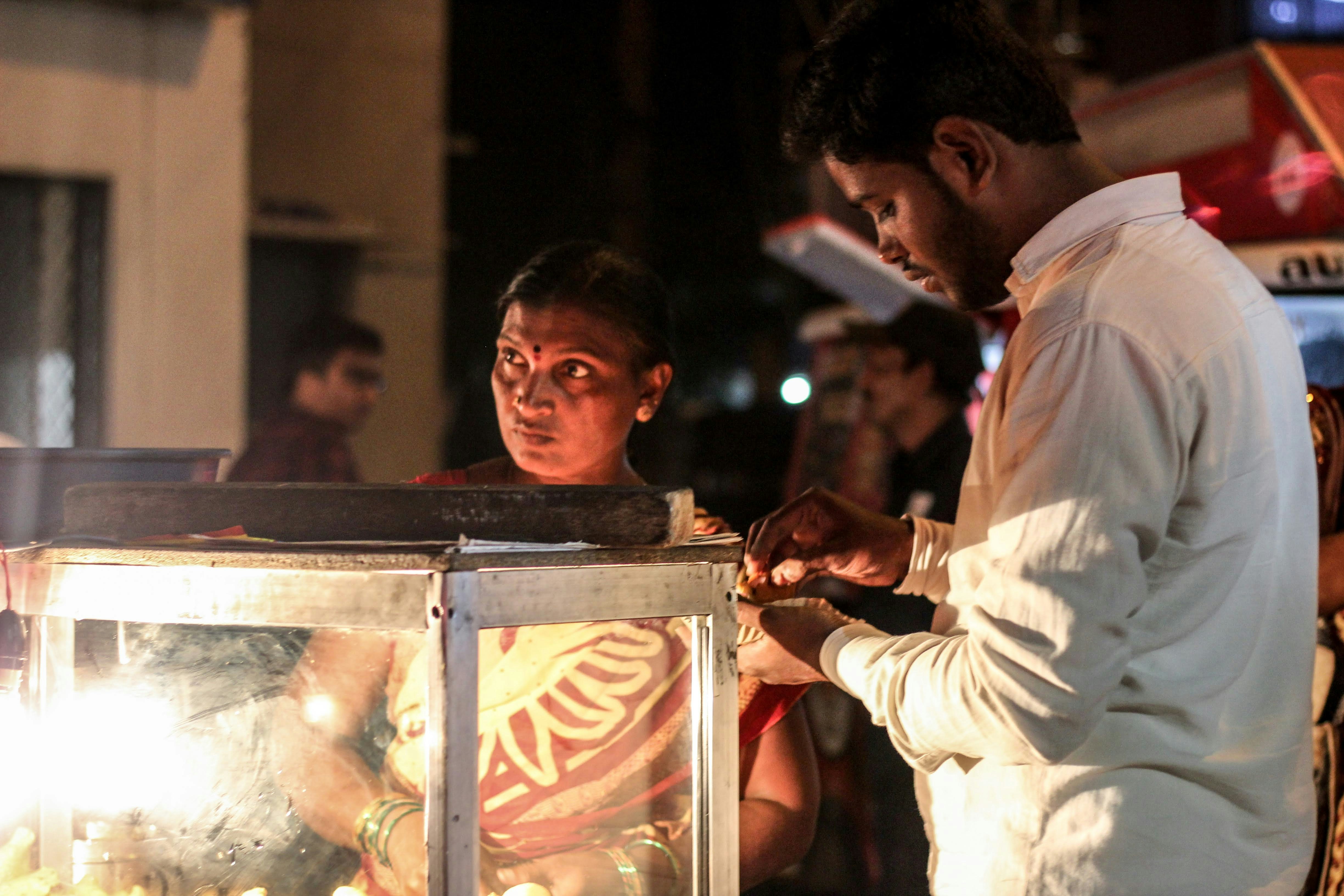 Street food vendor setup