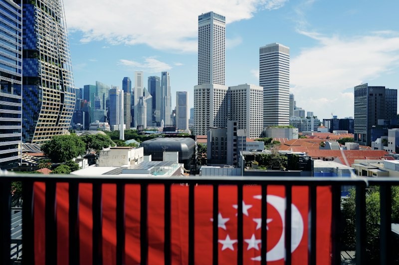 A view of a city from a balcony