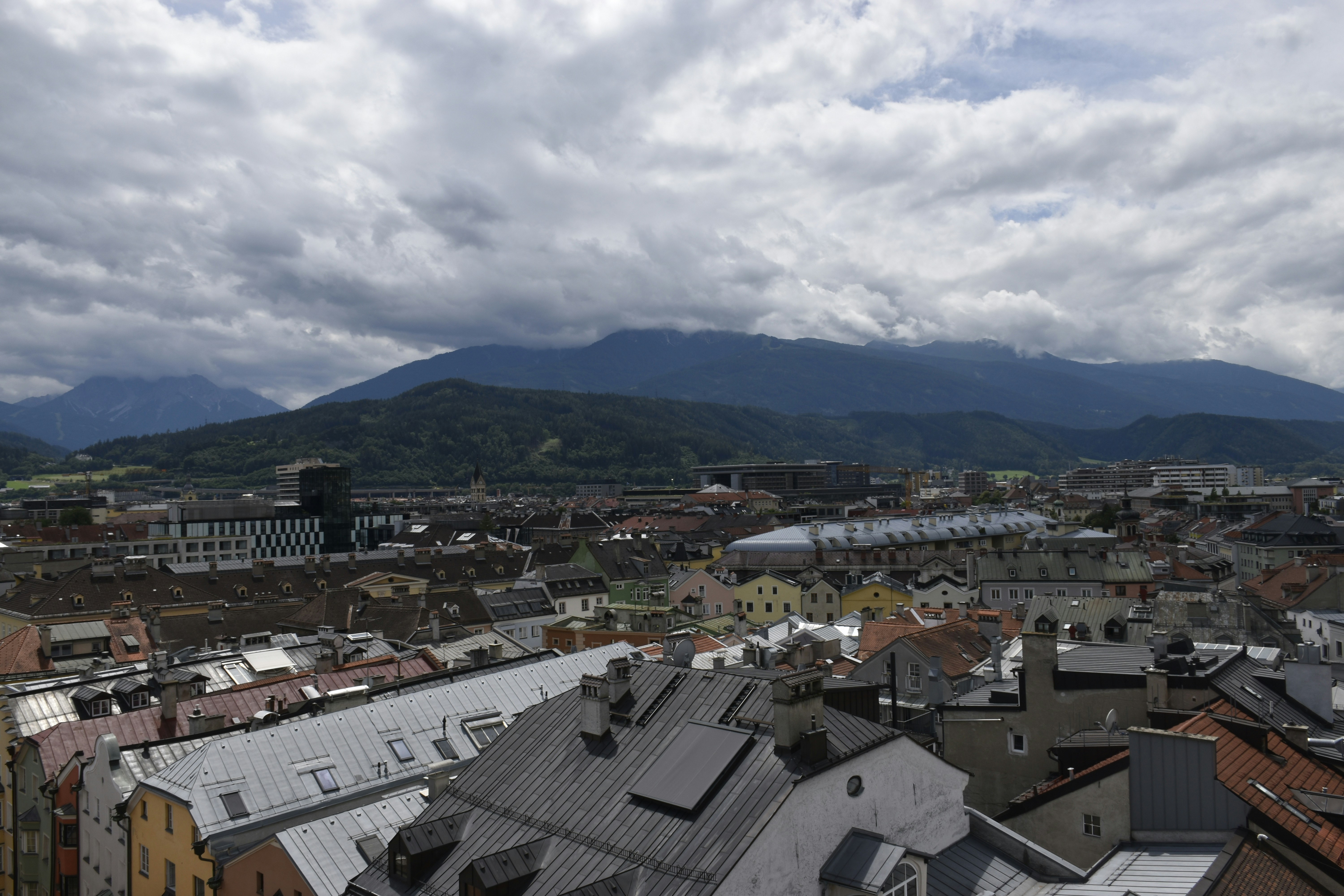 Panoramic view from hotel balcony in Interlaken