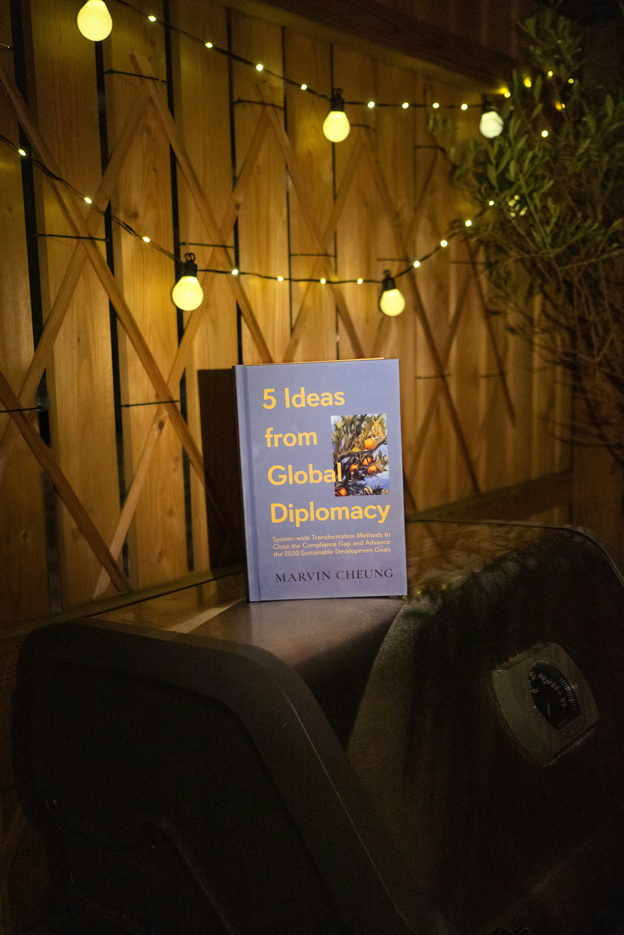 Ein Buch, das auf einem Stuhl in einem Raum sitzt