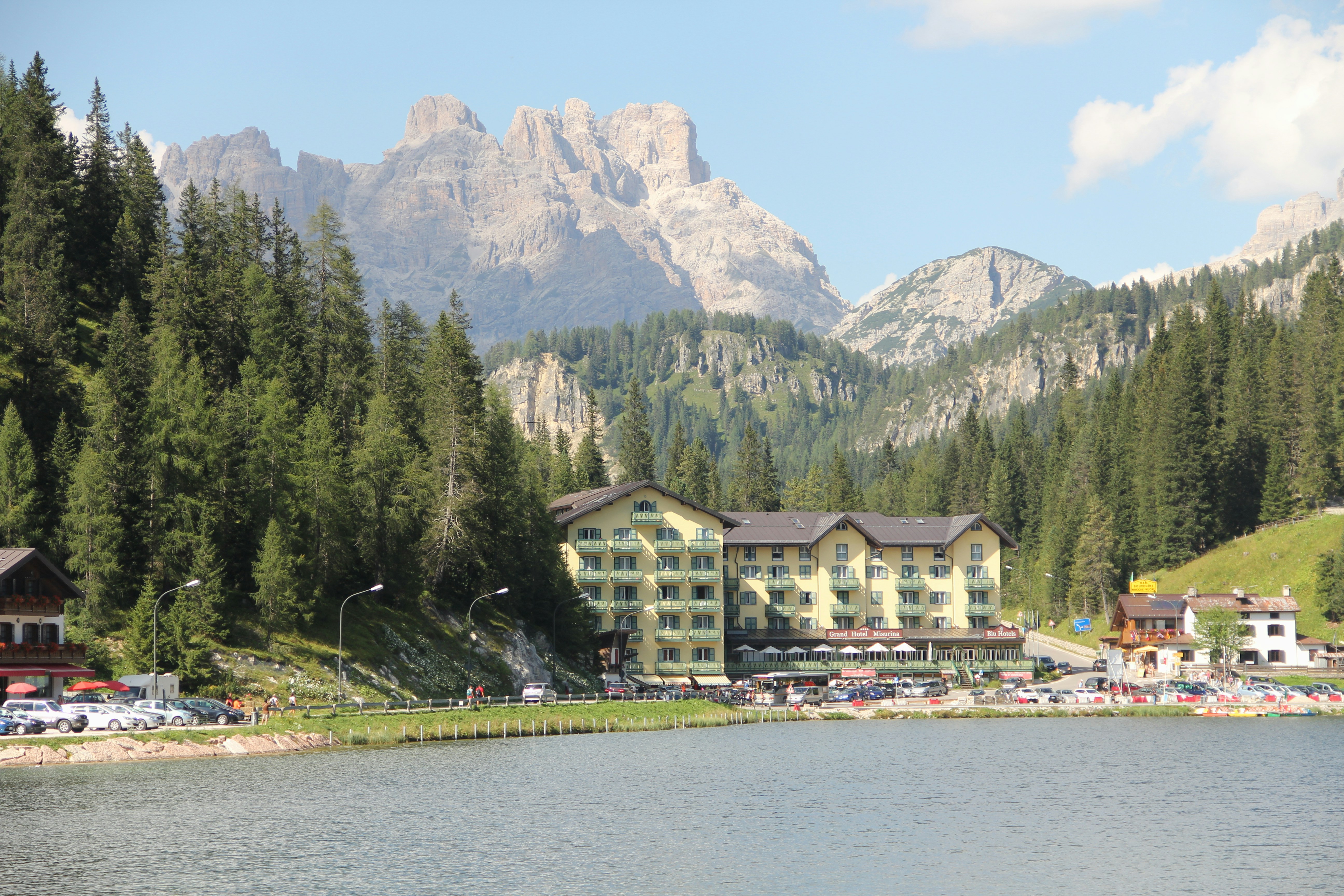 Mountain resort with lake