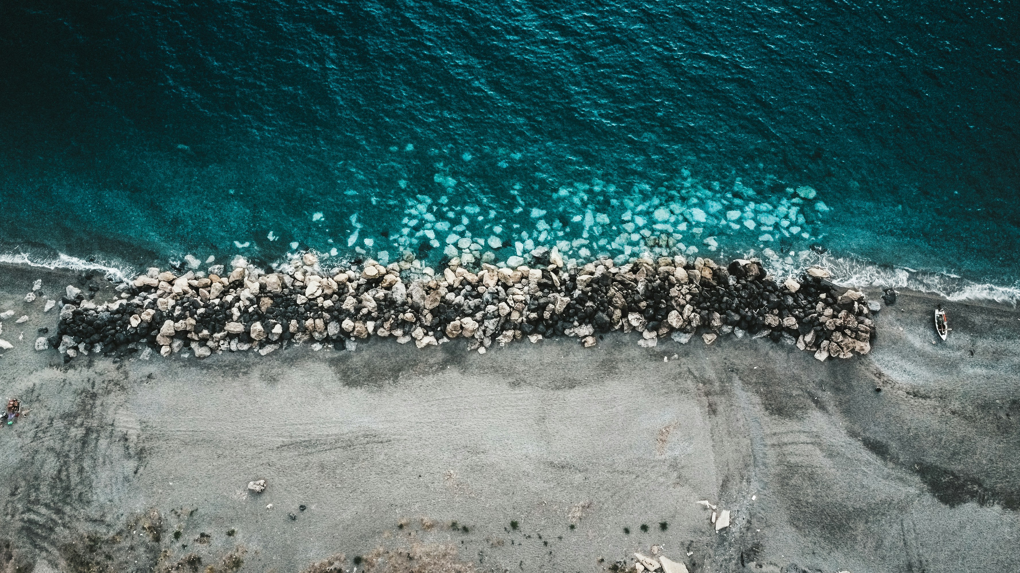 A bird's eye view of a body of water