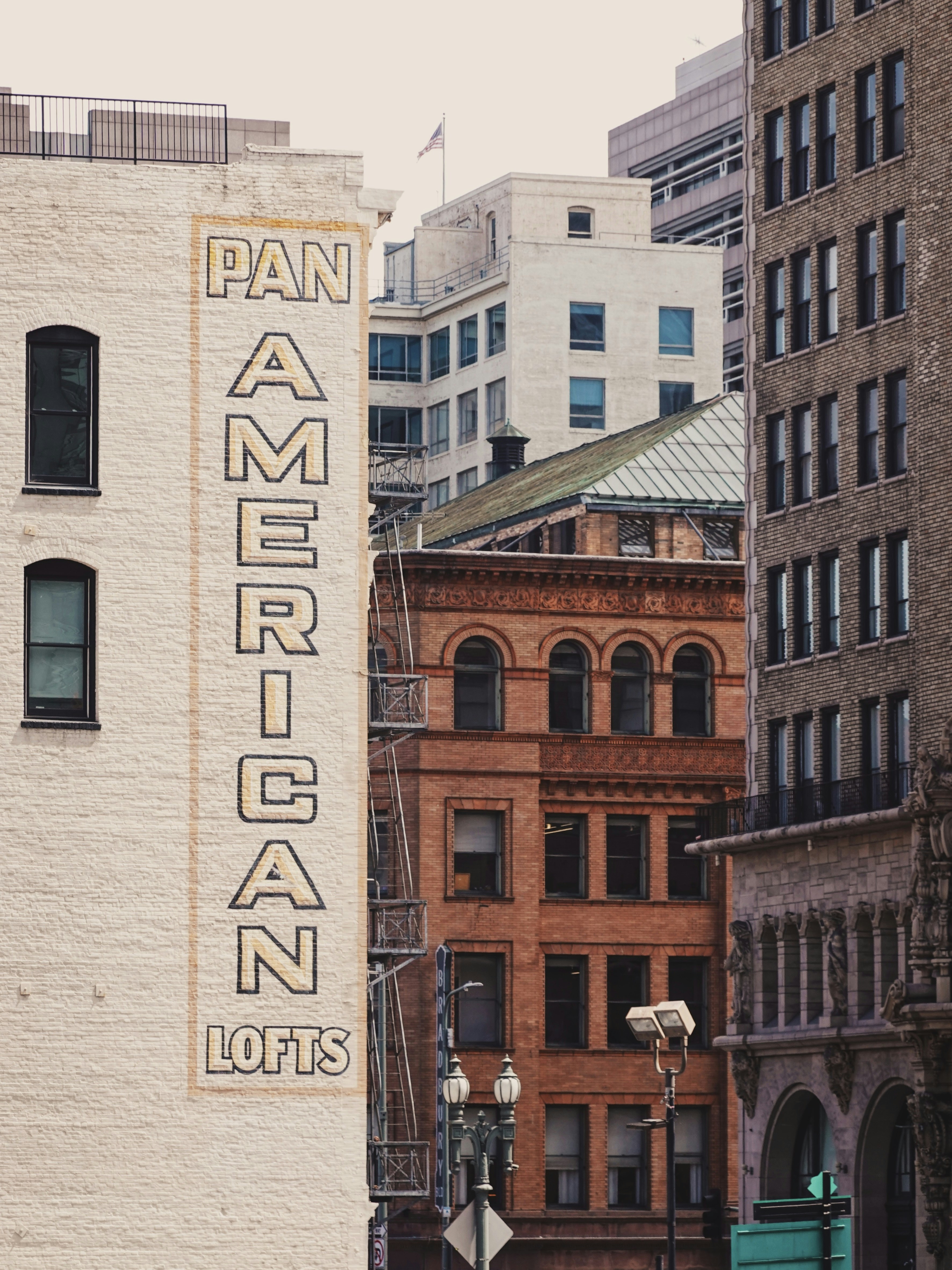 A large sign on the side of a building