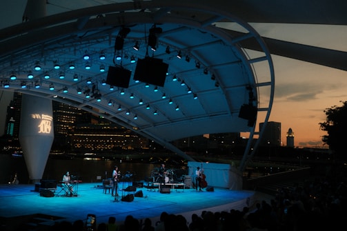 A concert is being performed on a stage