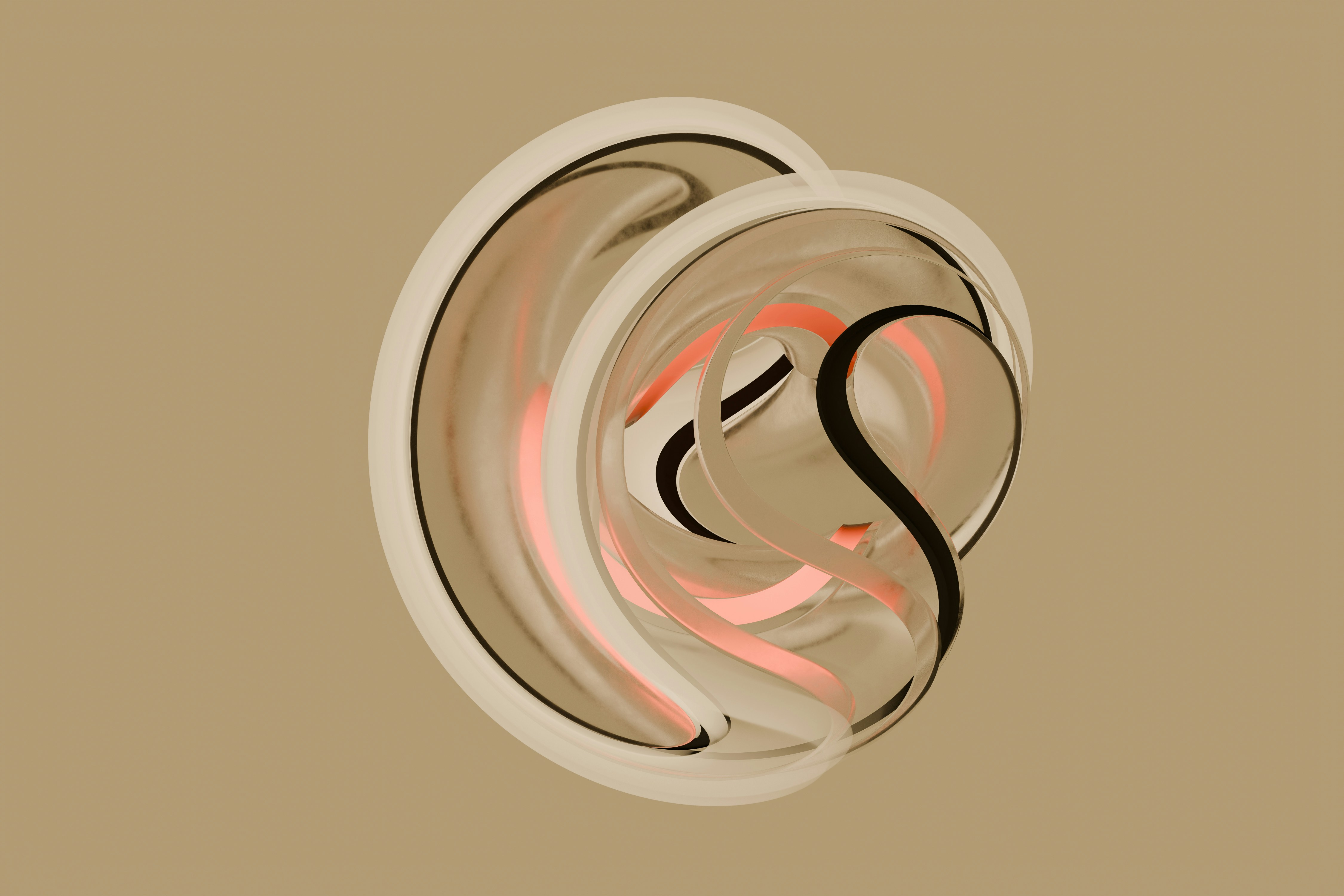 A picture of a circular object with a pink light