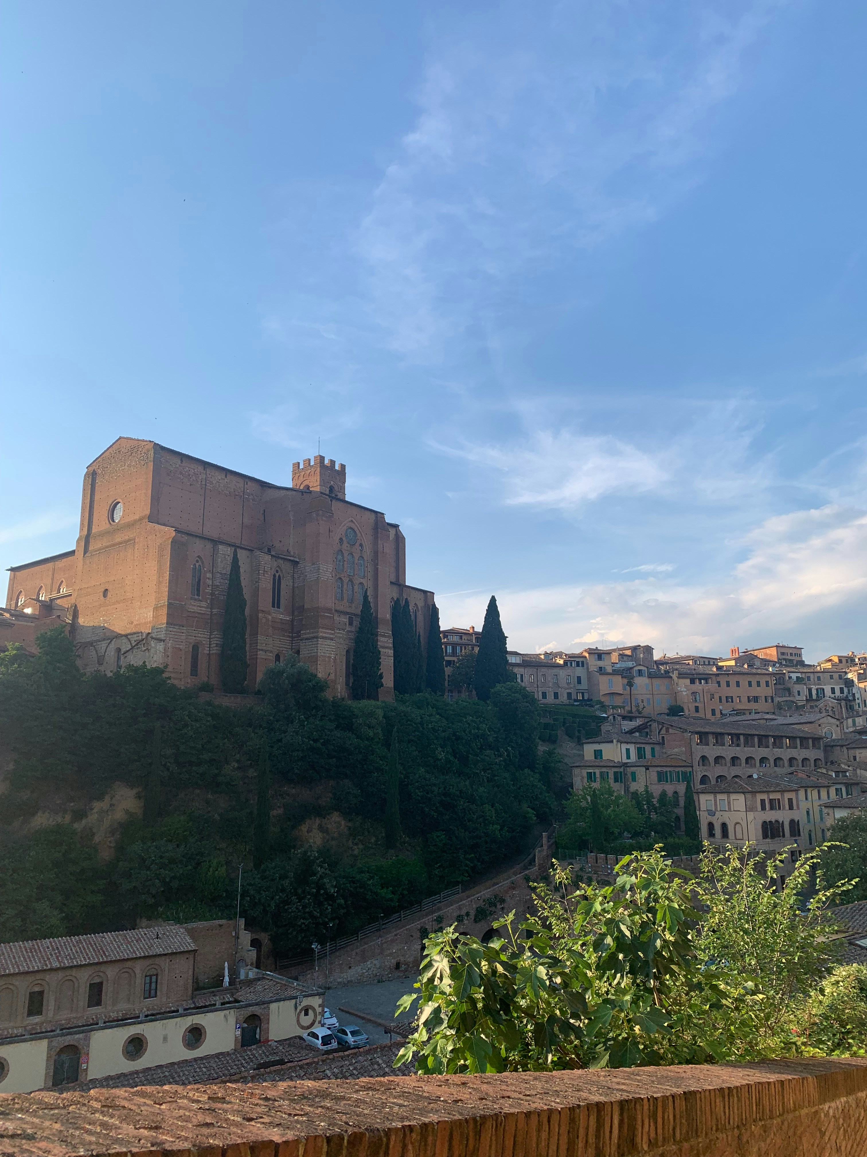 Une vue d’une ville avec un château en arrière-plan