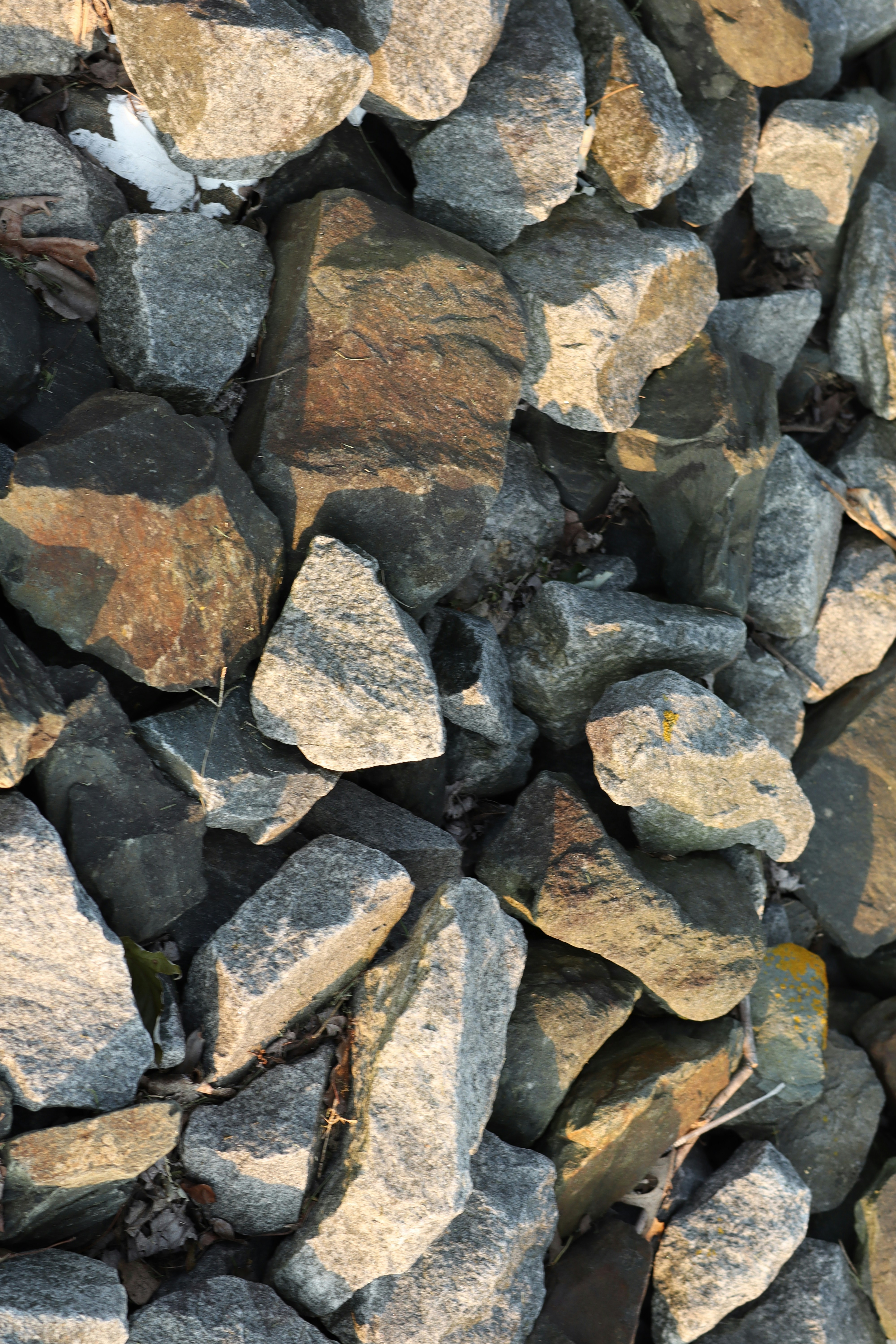 A pile of rocks sitting next to each other