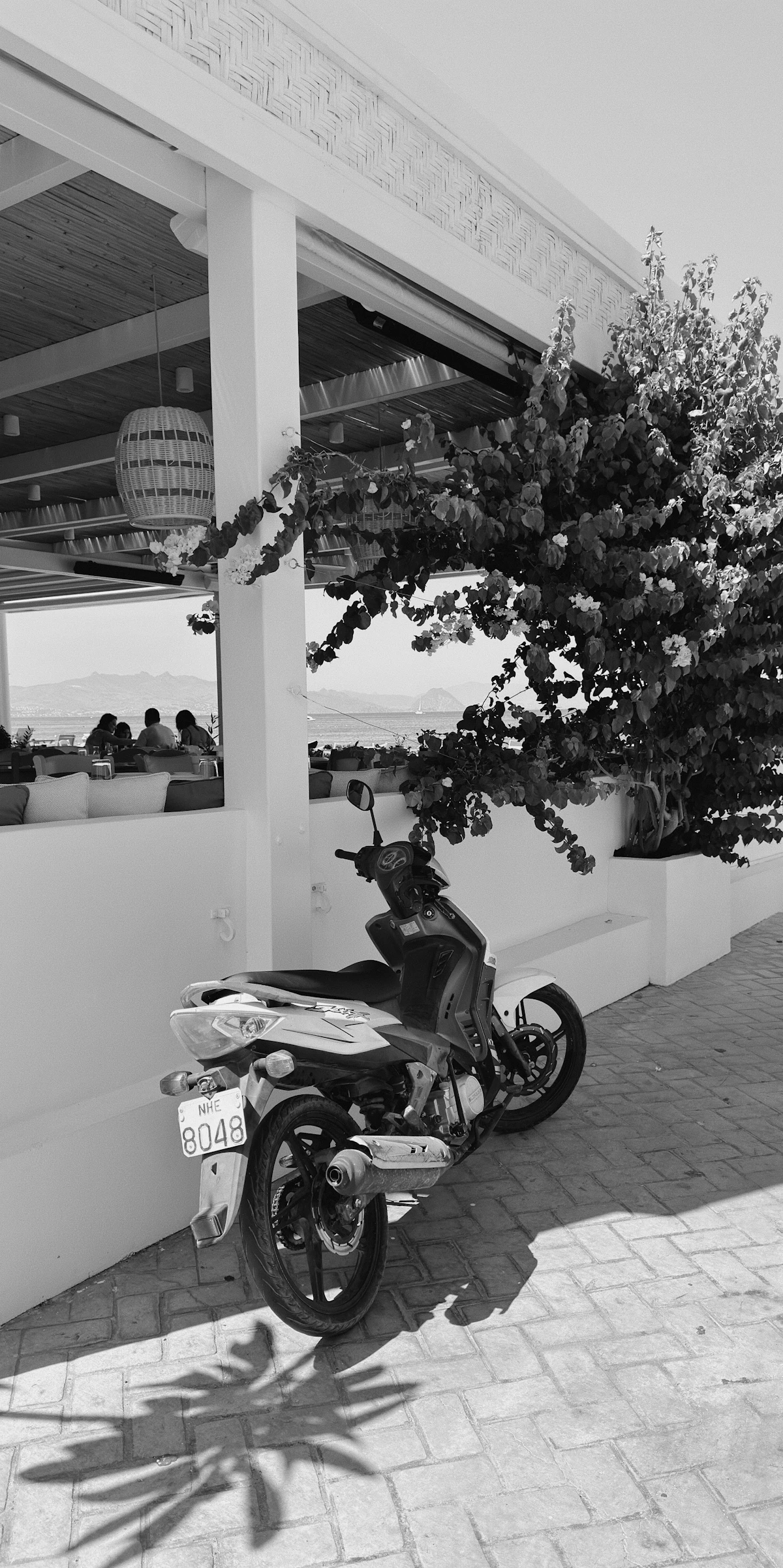 Scooter 50cc parcheggiato a Mykonos