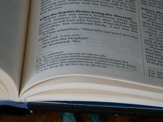 A close up of a book on a table