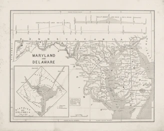 Map of maryland and delaware with inset.