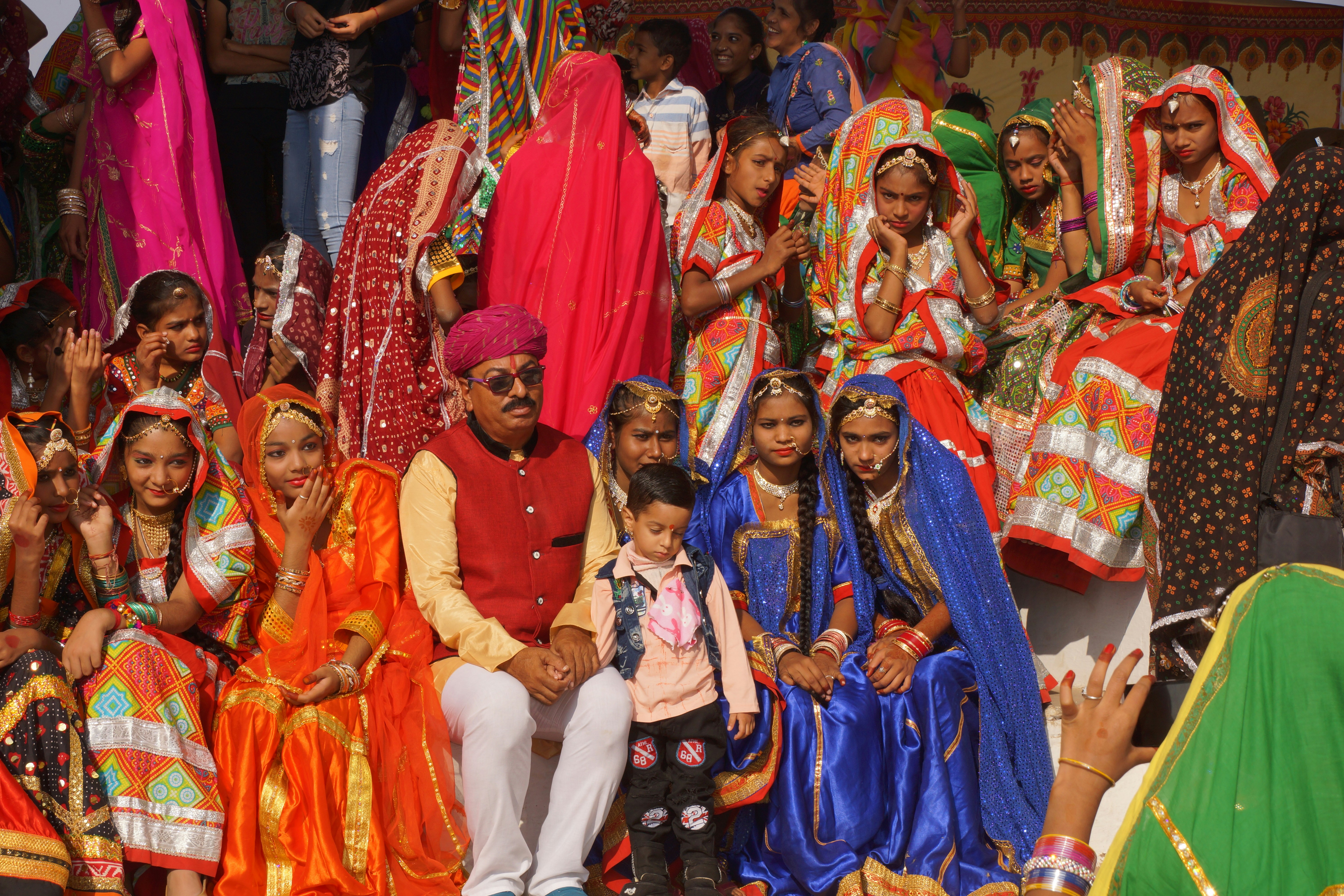 Confident Indian family celebrating