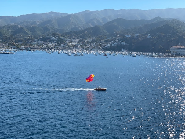 A person is para sailing on the water