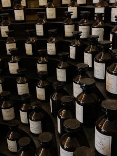 A room filled with lots of bottles of liquid