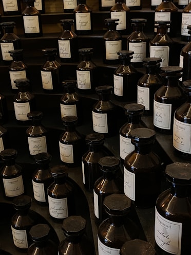 A room filled with lots of bottles of liquid