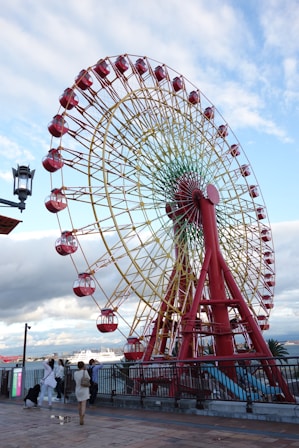 A large ferris wheel sitting on top of a pier