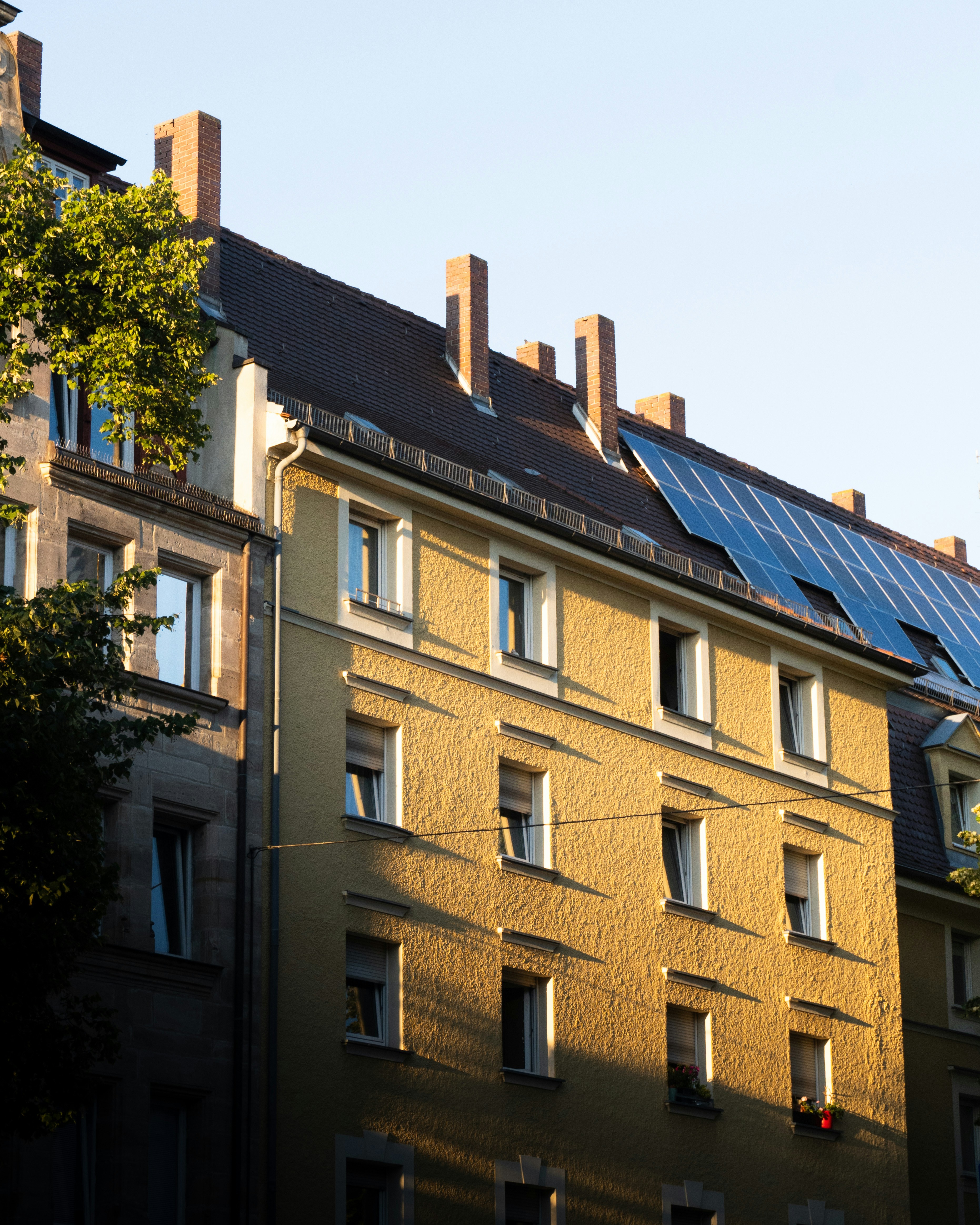 Solar panels installed on a modern residential roof
