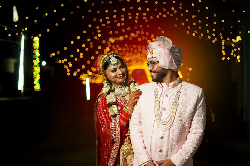 attractive couple posing together outdoors