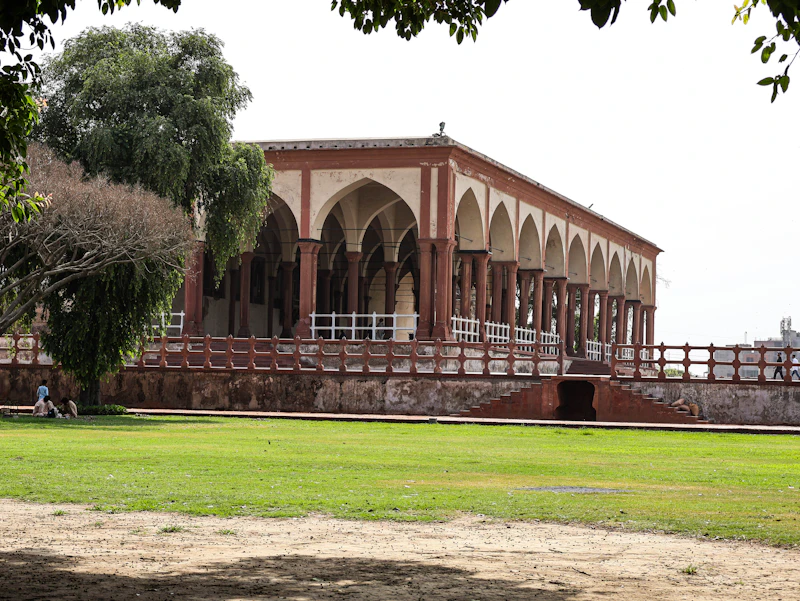 Lahore Fort seen across a lawn, Walled City of Lahore