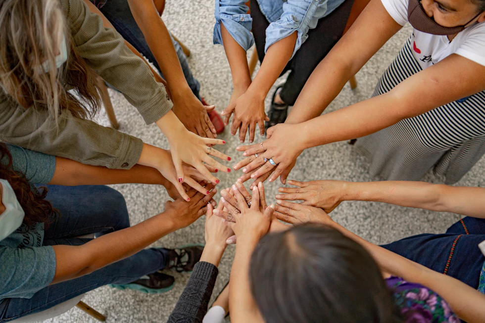 Graduates celebrating admissions success at a college