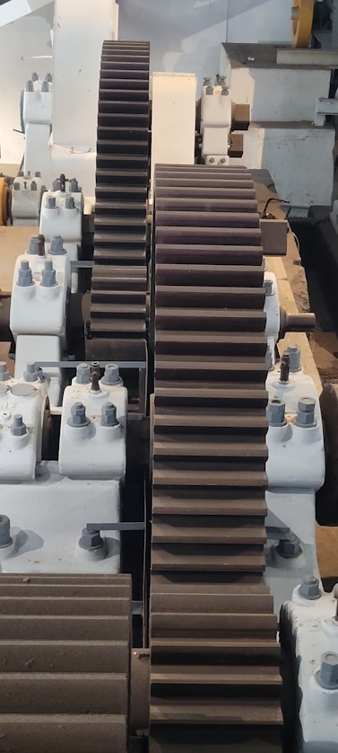 A machine room filled with lots of white machines