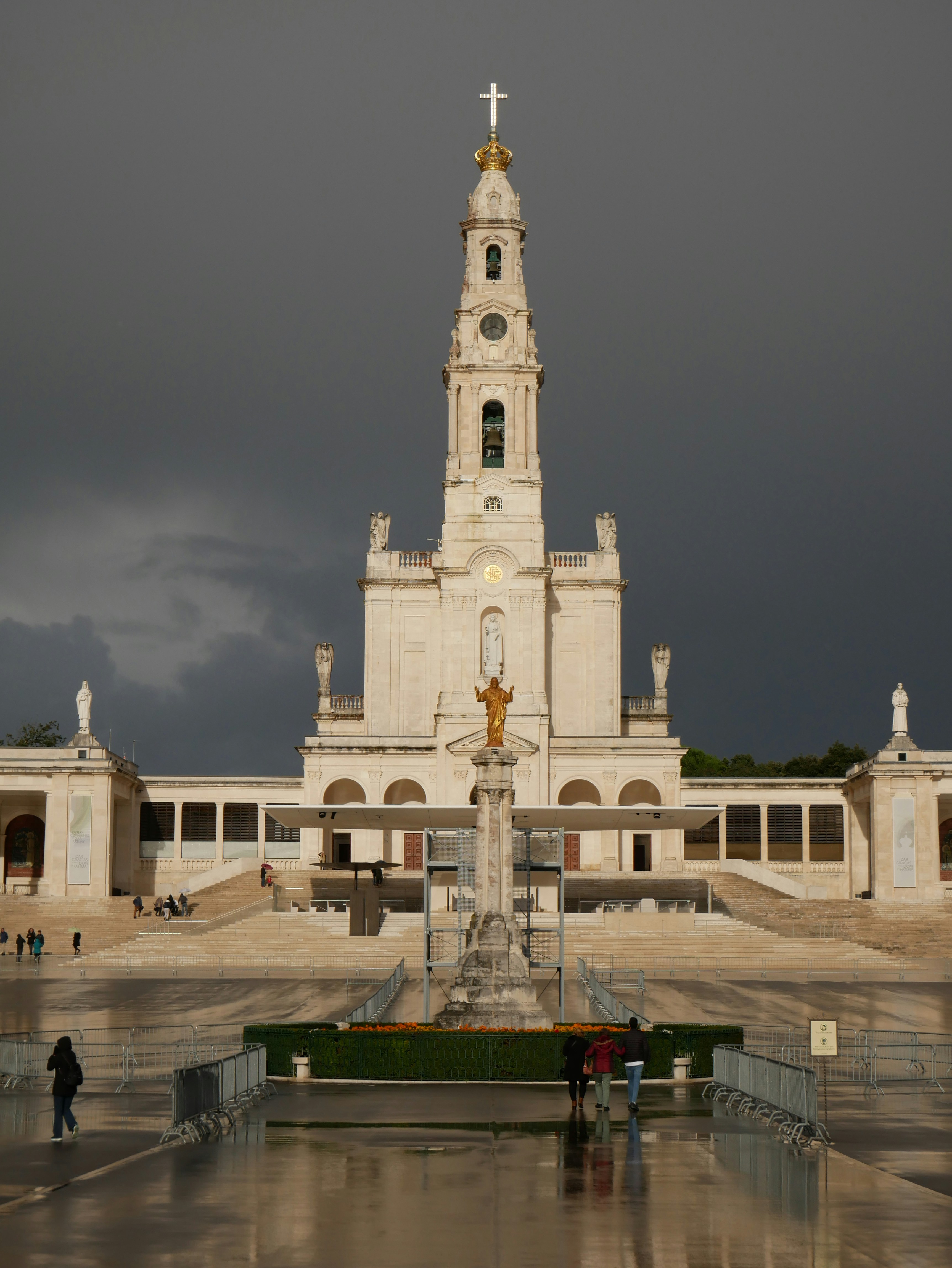 A large white building with a clock tower