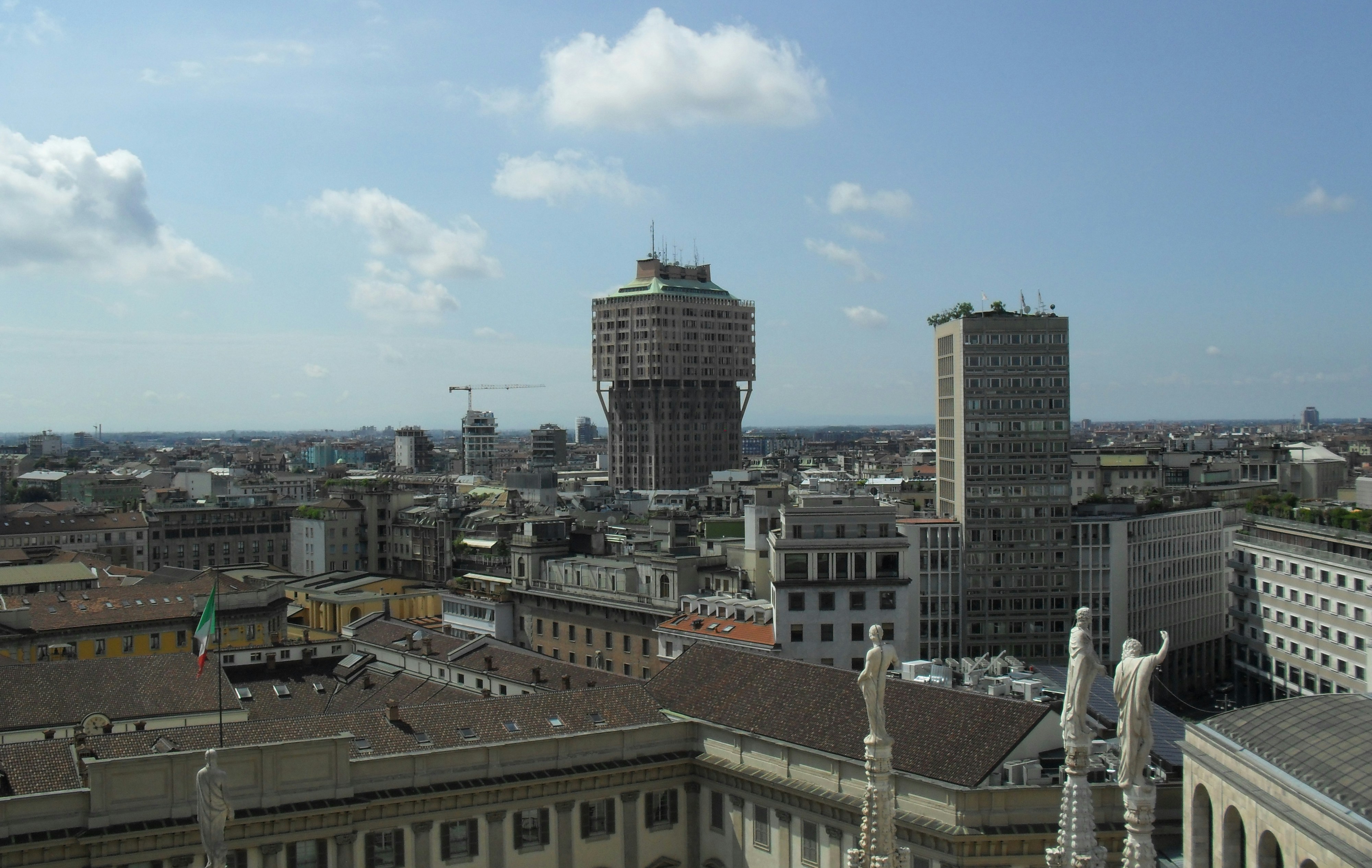 A view of a city from a tall building