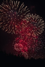 A firework display in the night sky