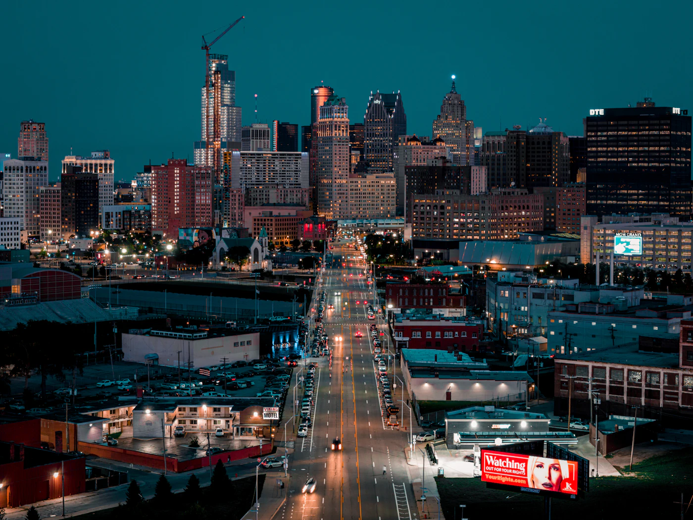 Detroit neighborhood aerial view
