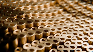 A close up of a bunch of round objects