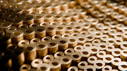 A close up of a bunch of round objects