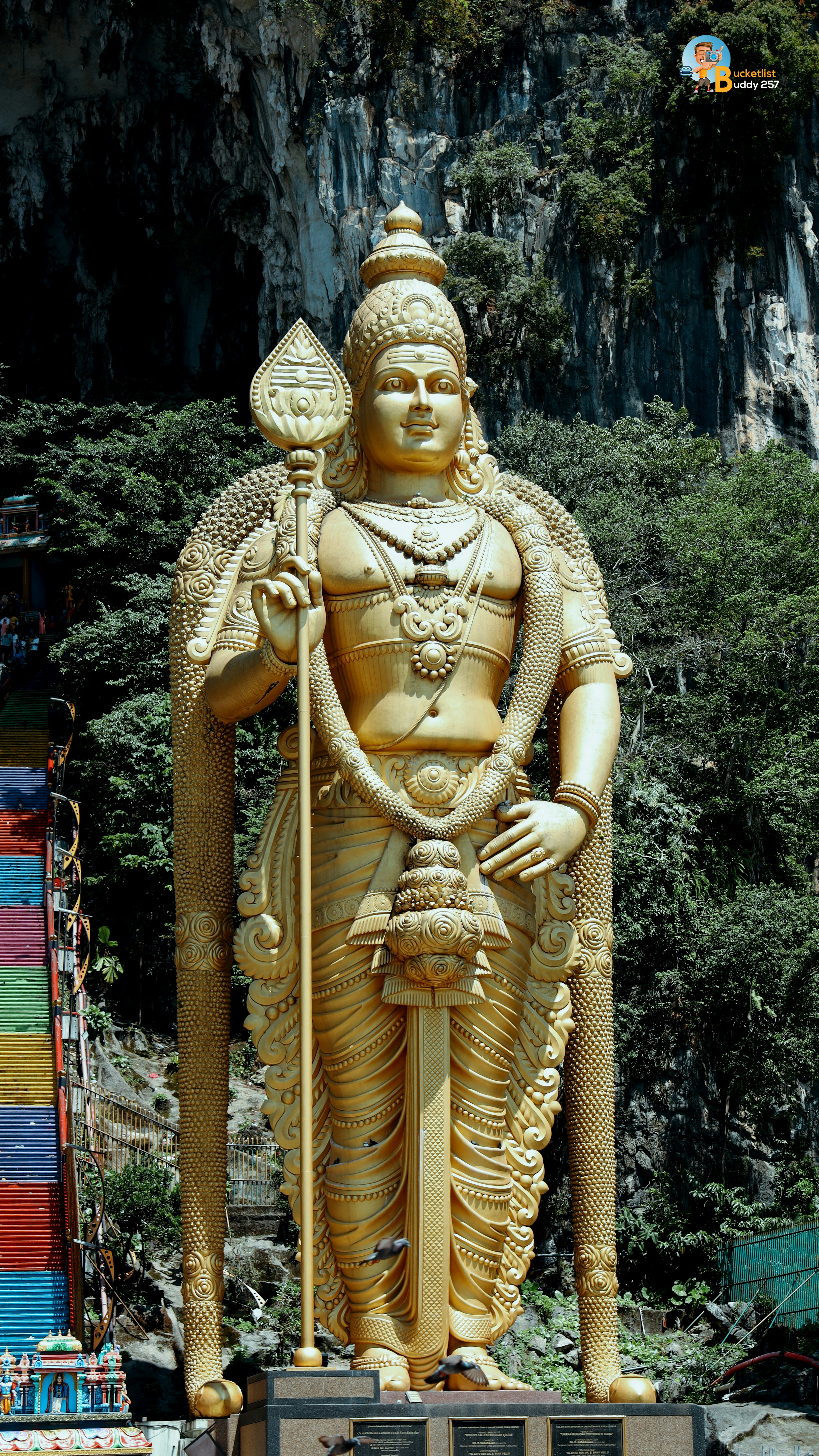 A large statue of a man holding a sword