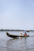 Two people in a canoe on a lake