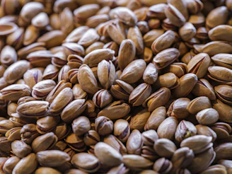 A close up of a pile of nuts