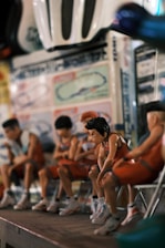 A group of figurines sitting on top of a table
