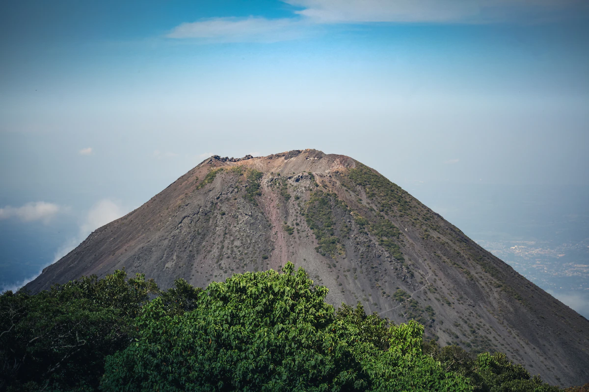 The cone of Izalco volcano seen from Cerro Verde