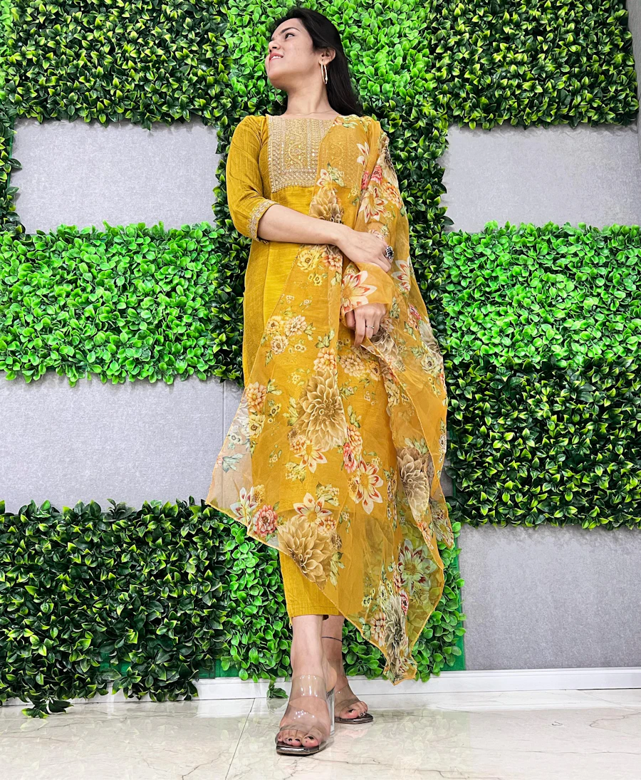 Heavy anarkali suit with gold zari border