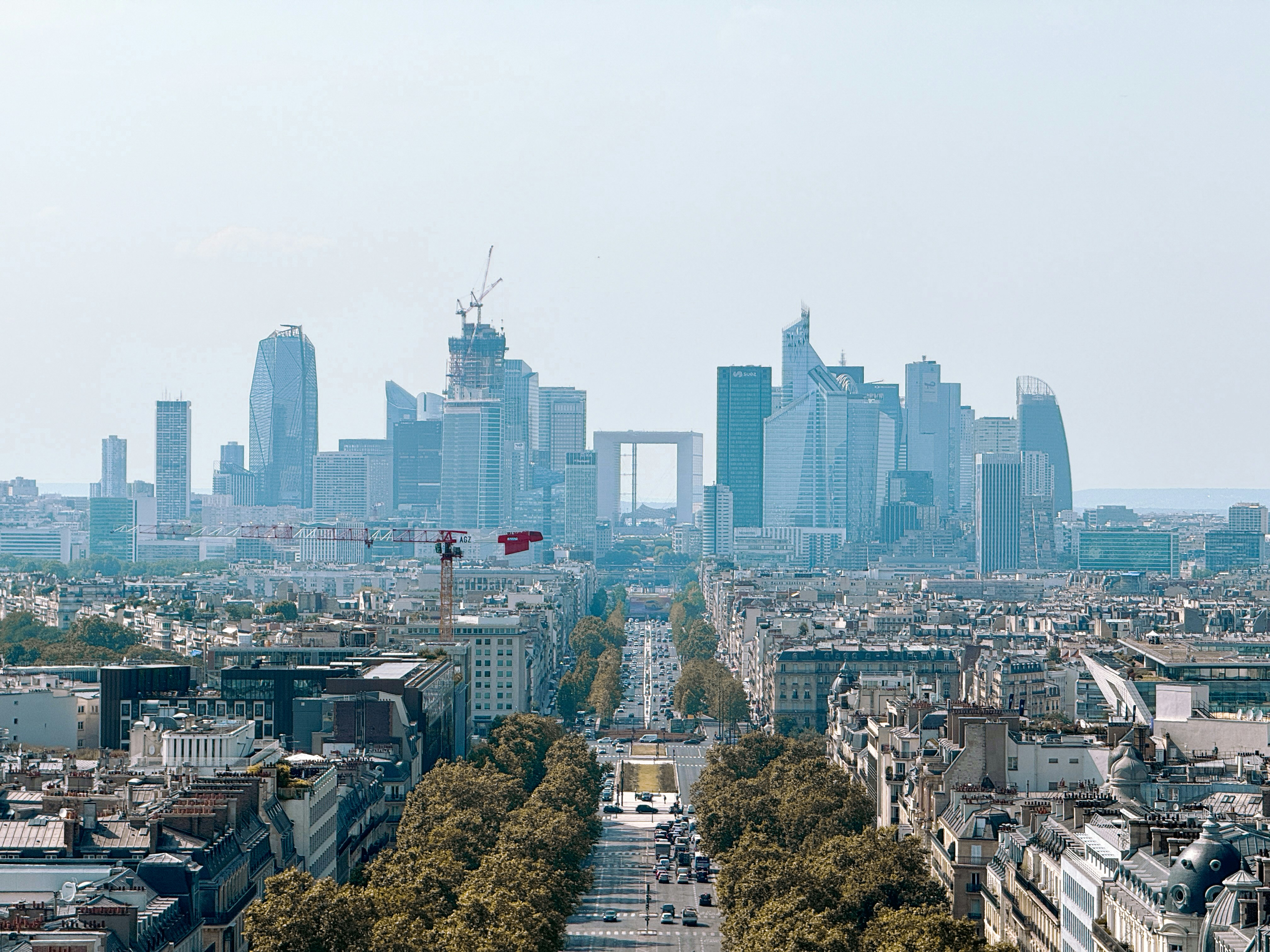 A view of the city of paris from the top of the eiffel tower