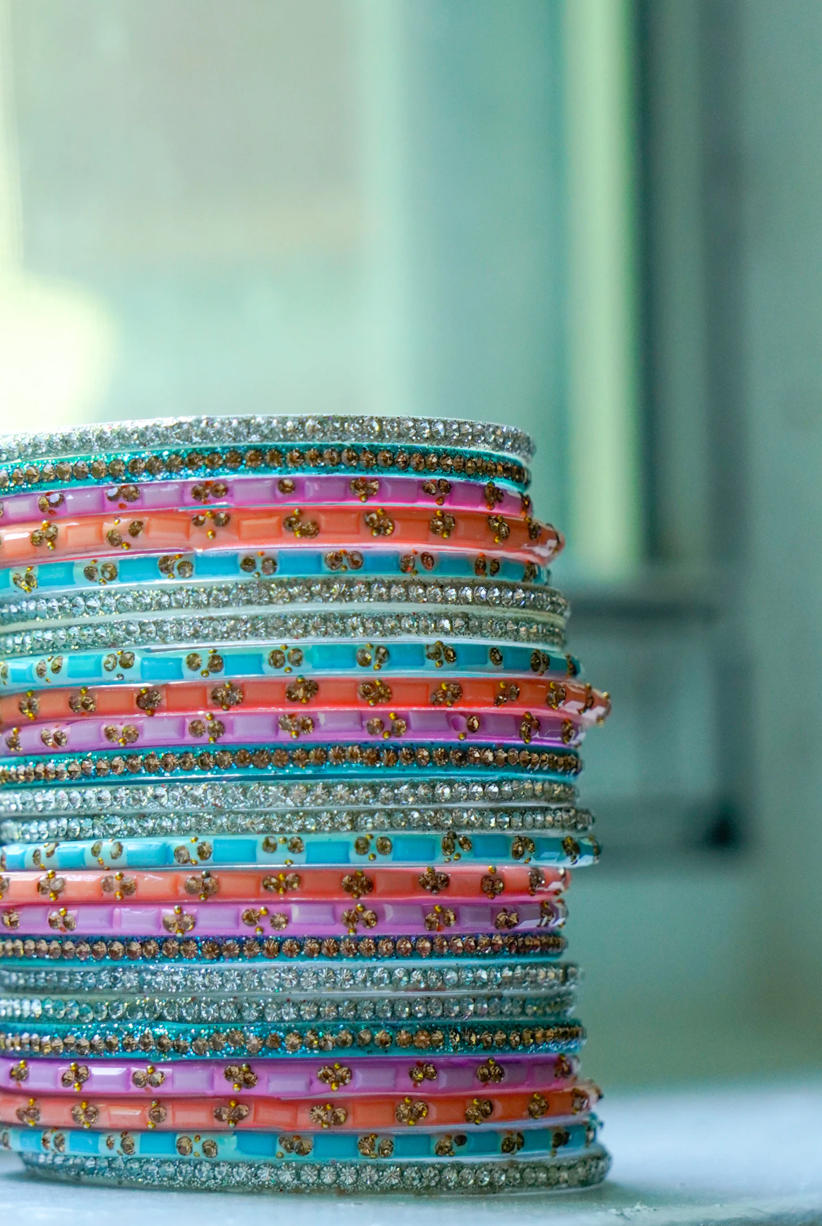 Rainbow Kaanch Bangle Stack alternate view