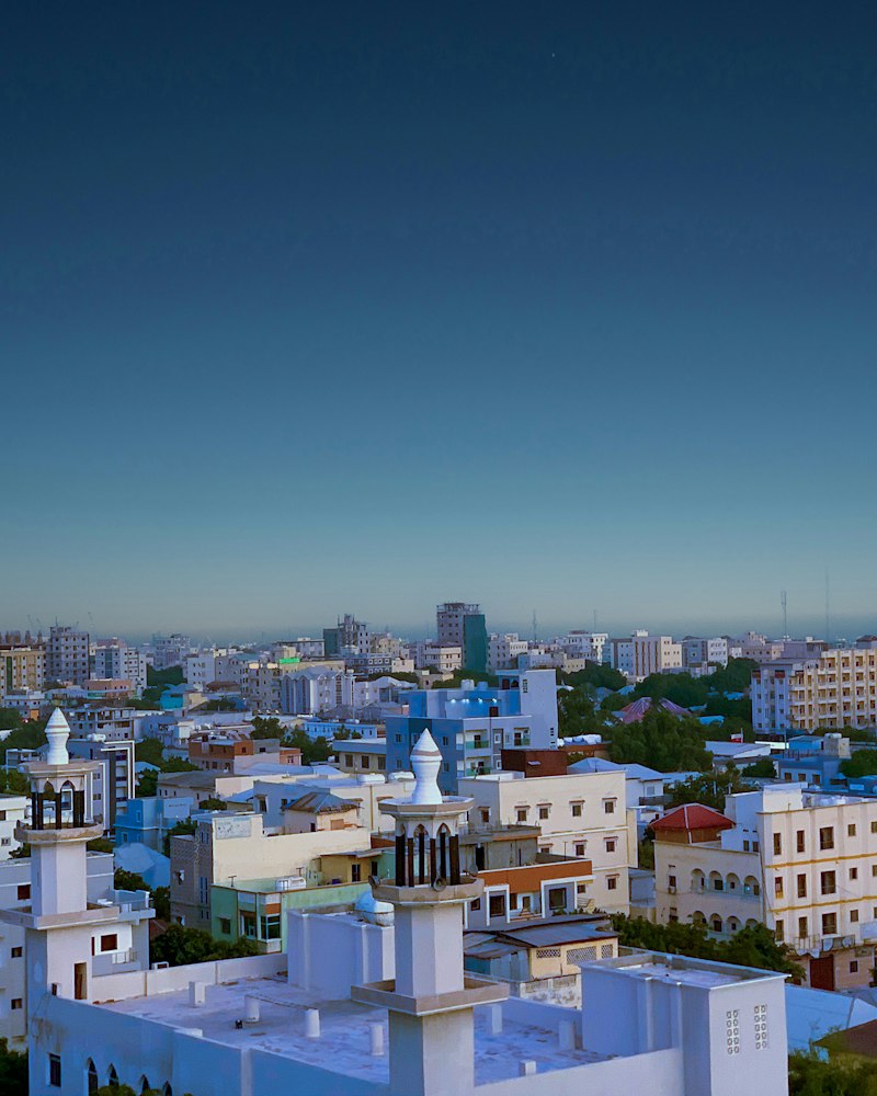 Mogadishu skyline at sunset, Somalia