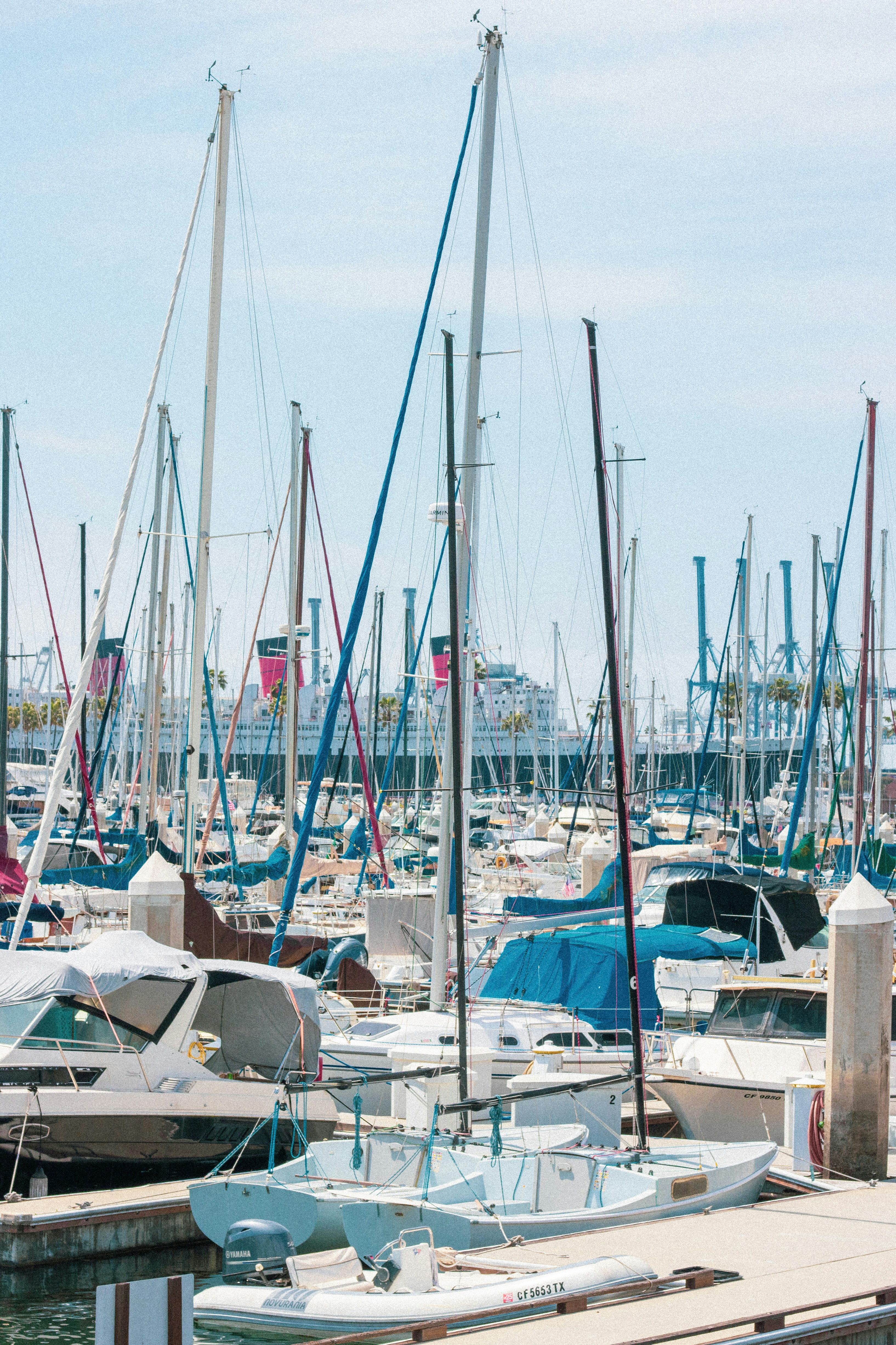 A harbor filled with lots of small boats