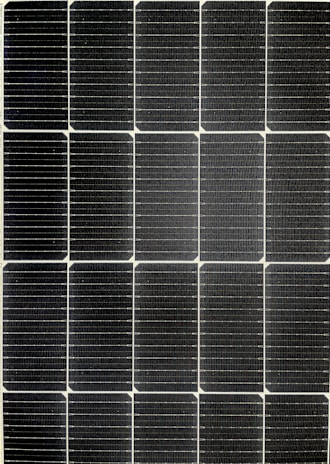 A black and white photo of a solar panel