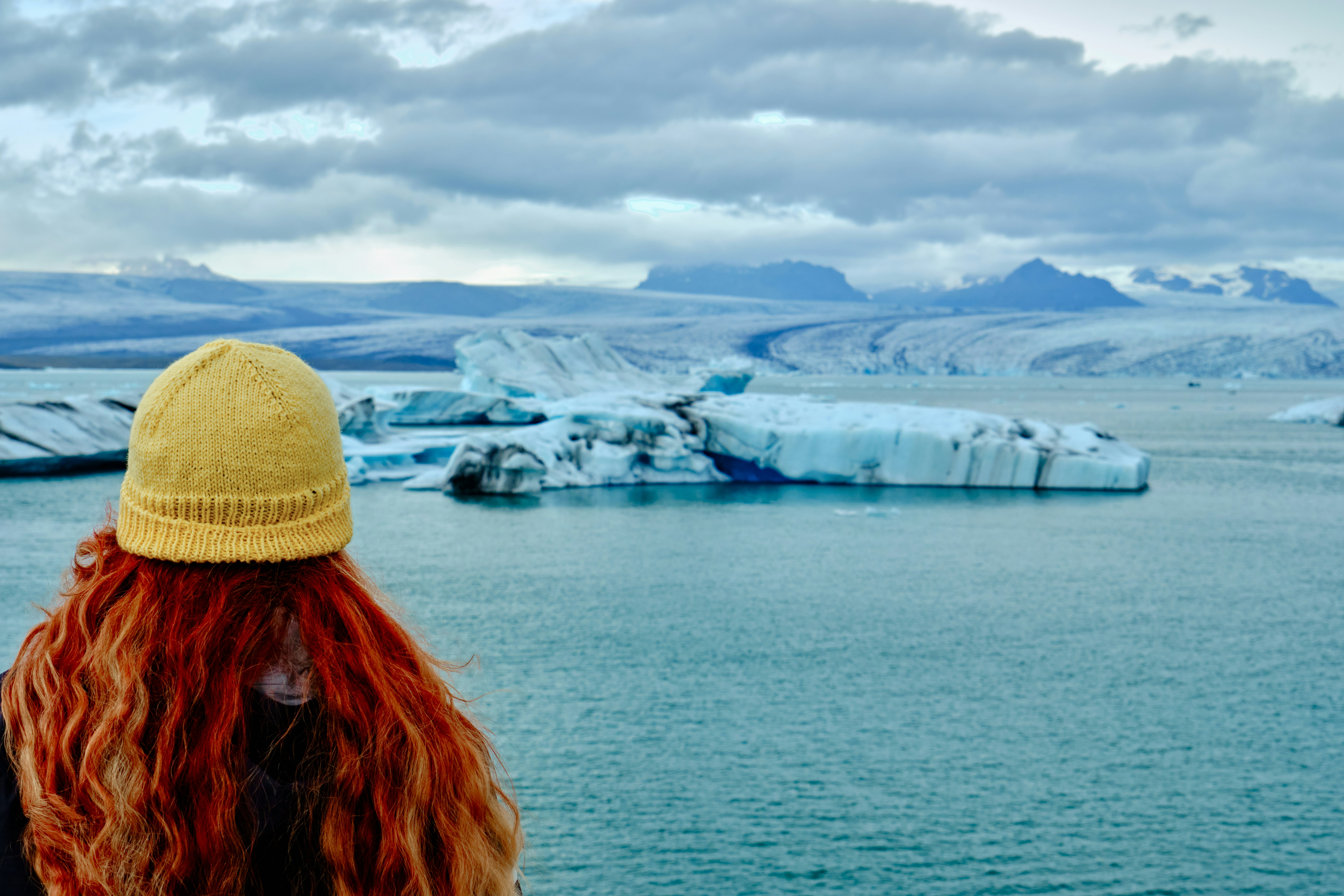 Vibrant yellow beanie.