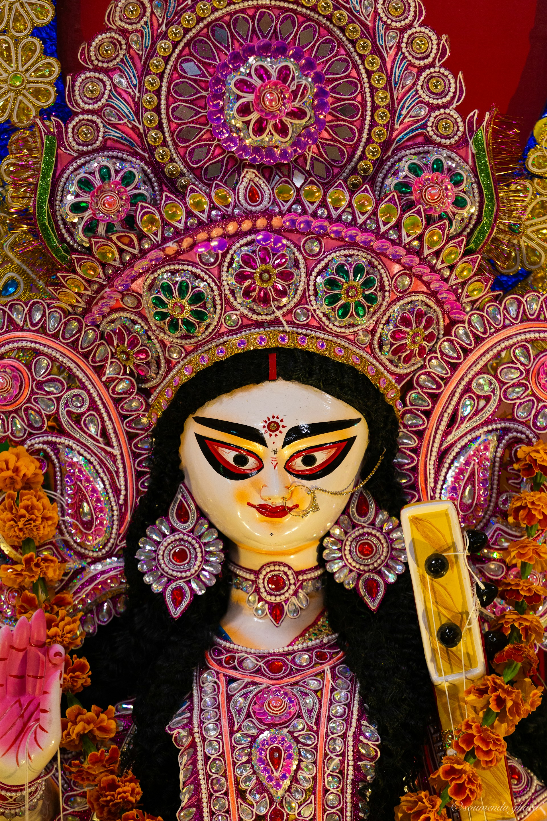 A close up of a statue of a person