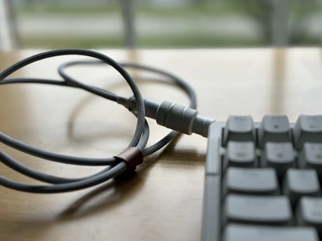 A close up of a keyboard and a mouse