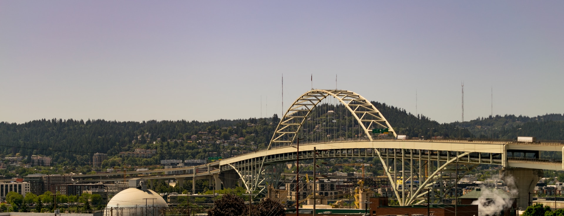 A view of a bridge over a body of water
