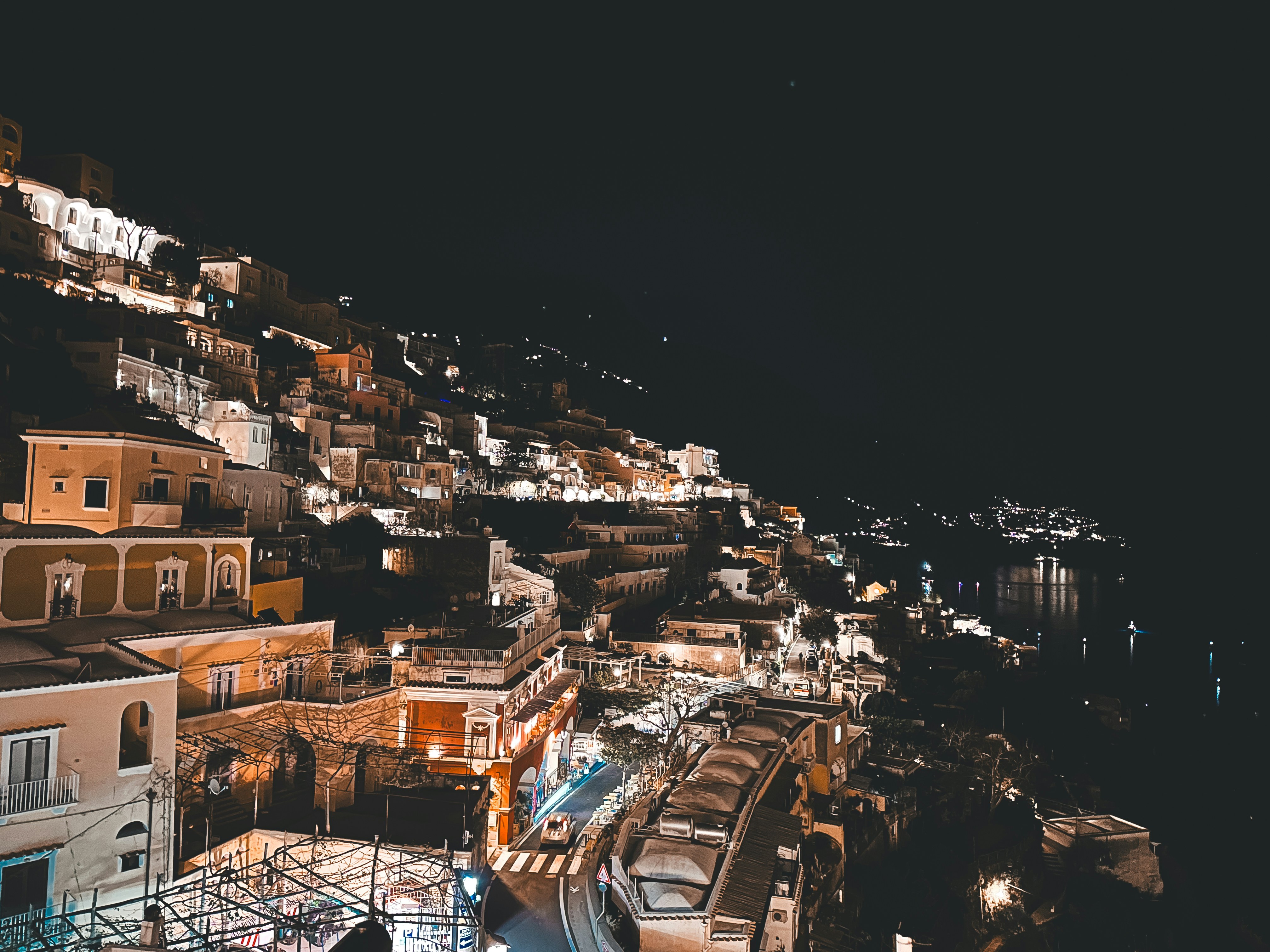 A night view of a city at night