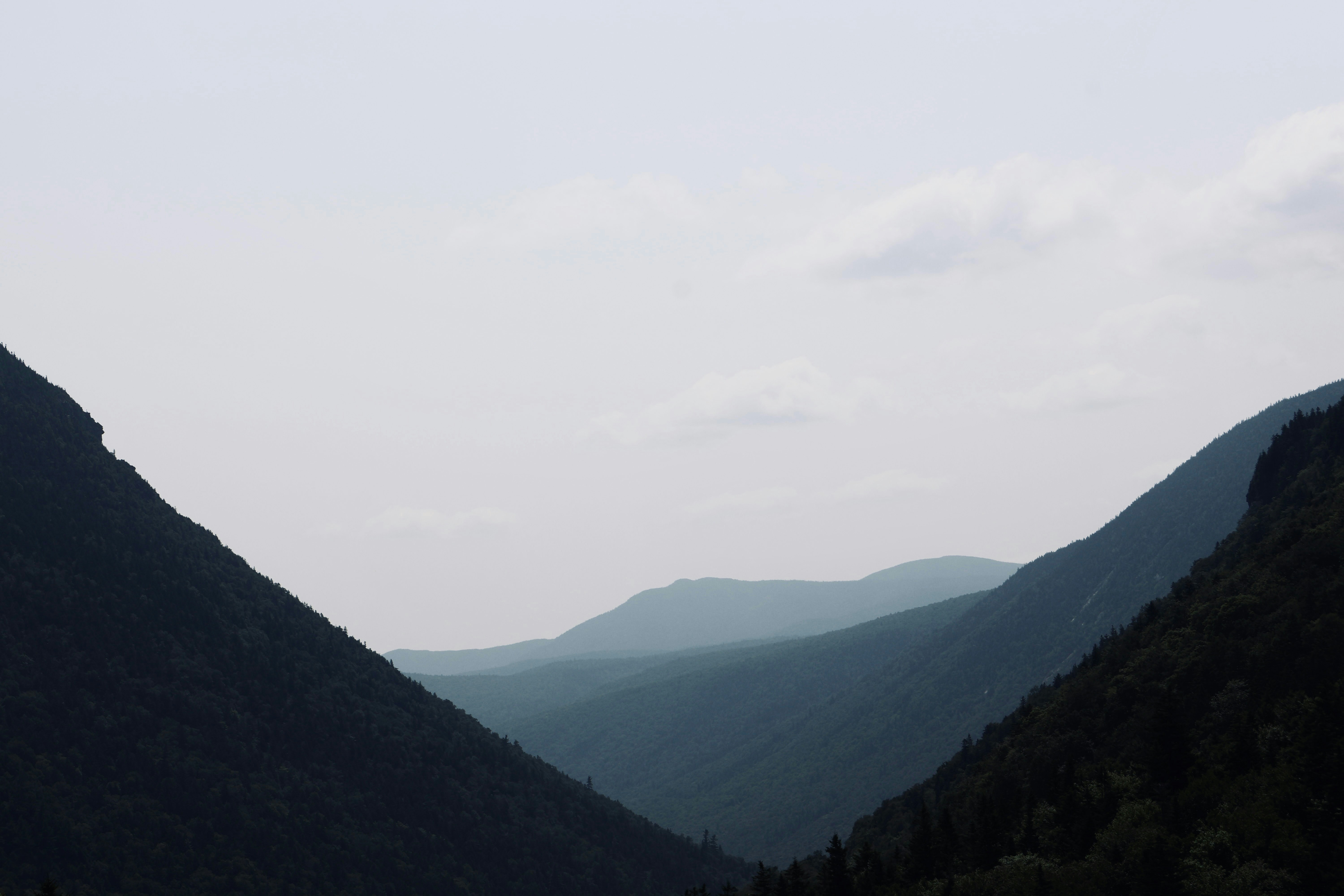 A view of a mountain range from a distance