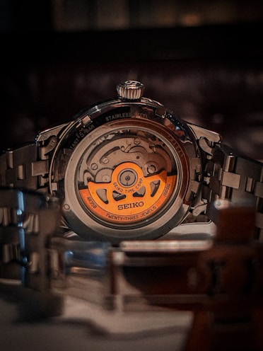 A close up of a watch on a table